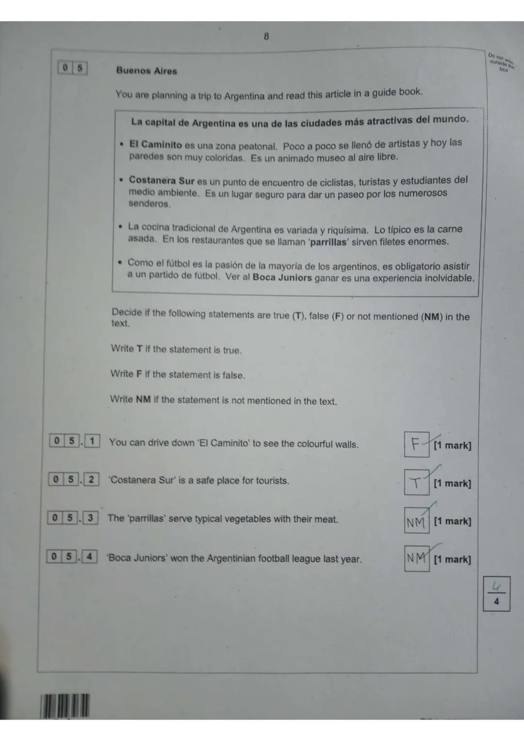 GCSE Spanish
Higher tier
Paper 3 Reading
Time allowed: 1 hour
Materials
You will need no other materials.
Instructions
• Use black ink or bl