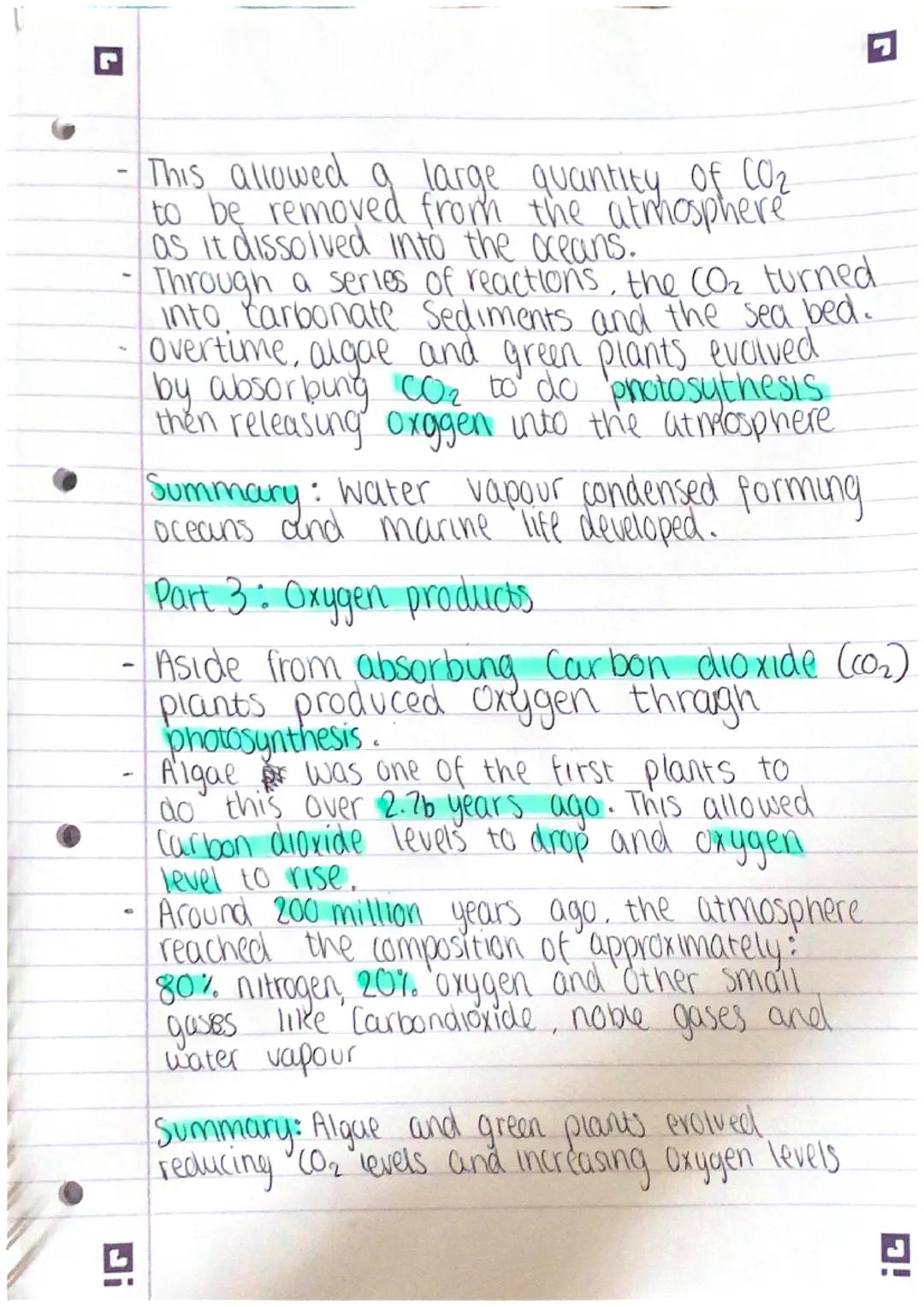 L
SCIENCE: Chemistry
Part 1: Volcanic activity
Volcanoes covered most of the earths surface for
the first billion years meaning the atmosphe
