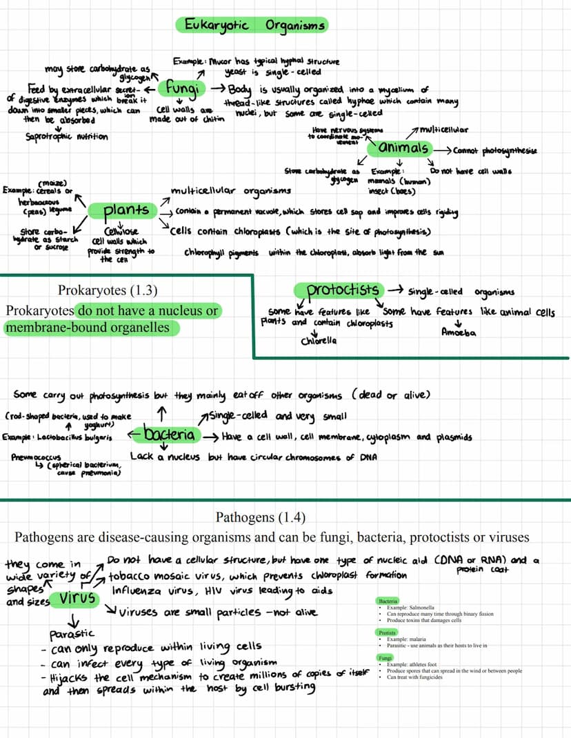 IGCSE EDEXCEL COMBINE SCIENCE BIOLOGY: UNIT 1 THE NATURE AND
VARIETY OF LIVING ORGANISMS
The following sub-topics are covered: a) Characteri