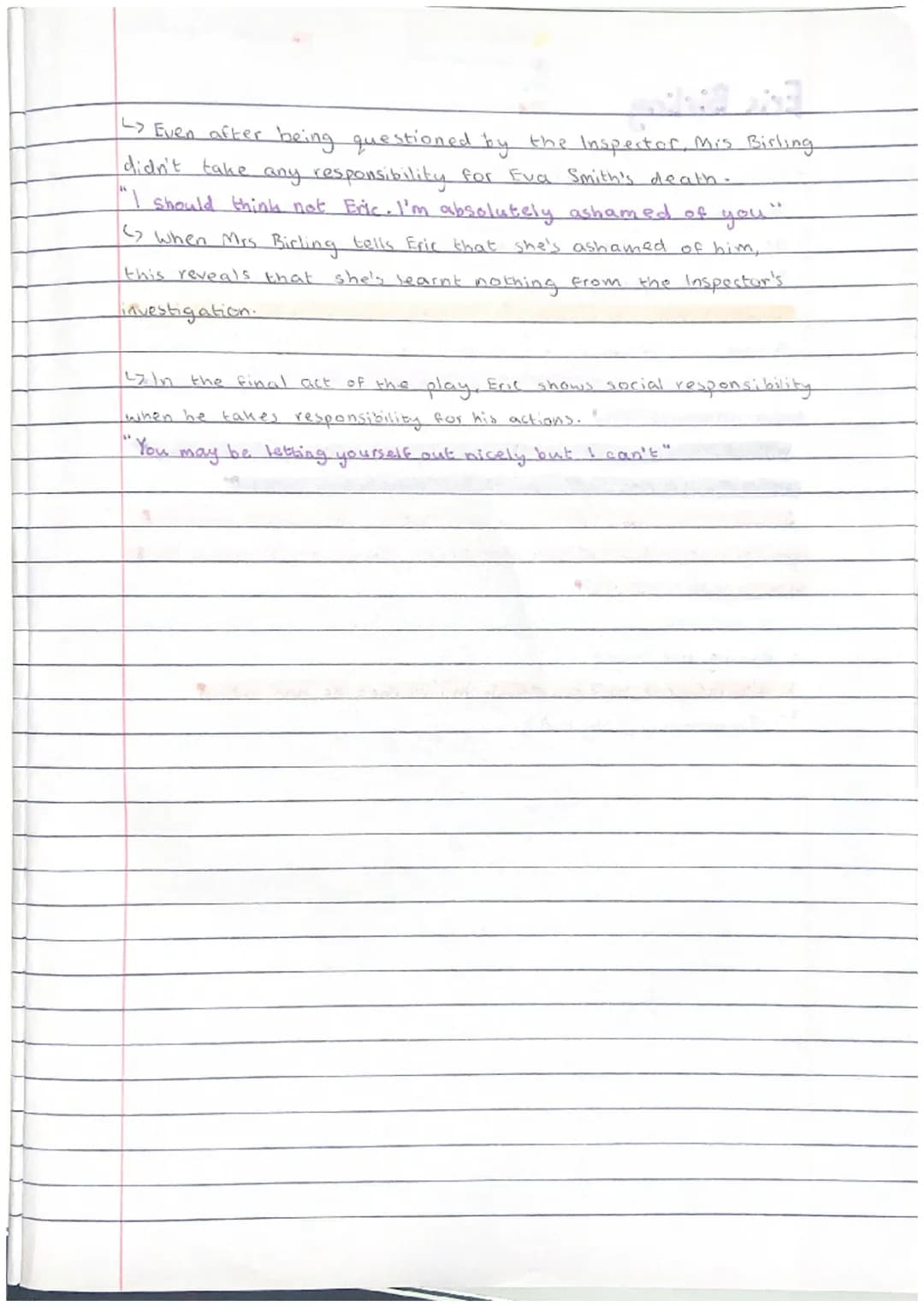 An Inspector calls
Key Themes
Capitalism:
L> Mr Birling is a capitalist as he cares about money alot.
His main concern is not having money m