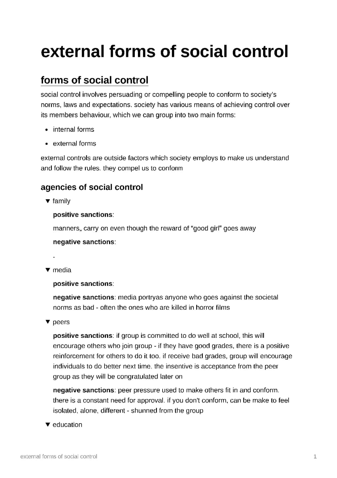 Internal and External Forms of Social Control in Criminology for Kids