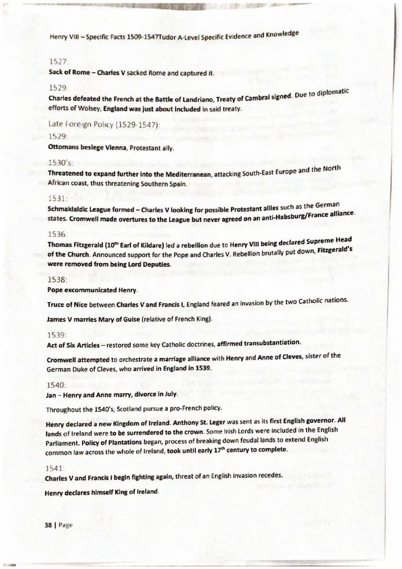 Henry Vill-Specific Facts 1509-1547Tudor A-Level Specific Evidence and Knowledge
29 Page
Henry VIII:
1509-1547 Henry VIII -Specific Facts 15