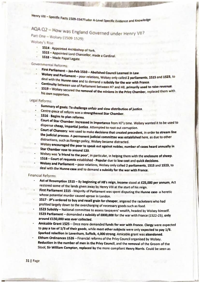 Henry Vill-Specific Facts 1509-1547Tudor A-Level Specific Evidence and Knowledge
29 Page
Henry VIII:
1509-1547 Henry VIII -Specific Facts 15