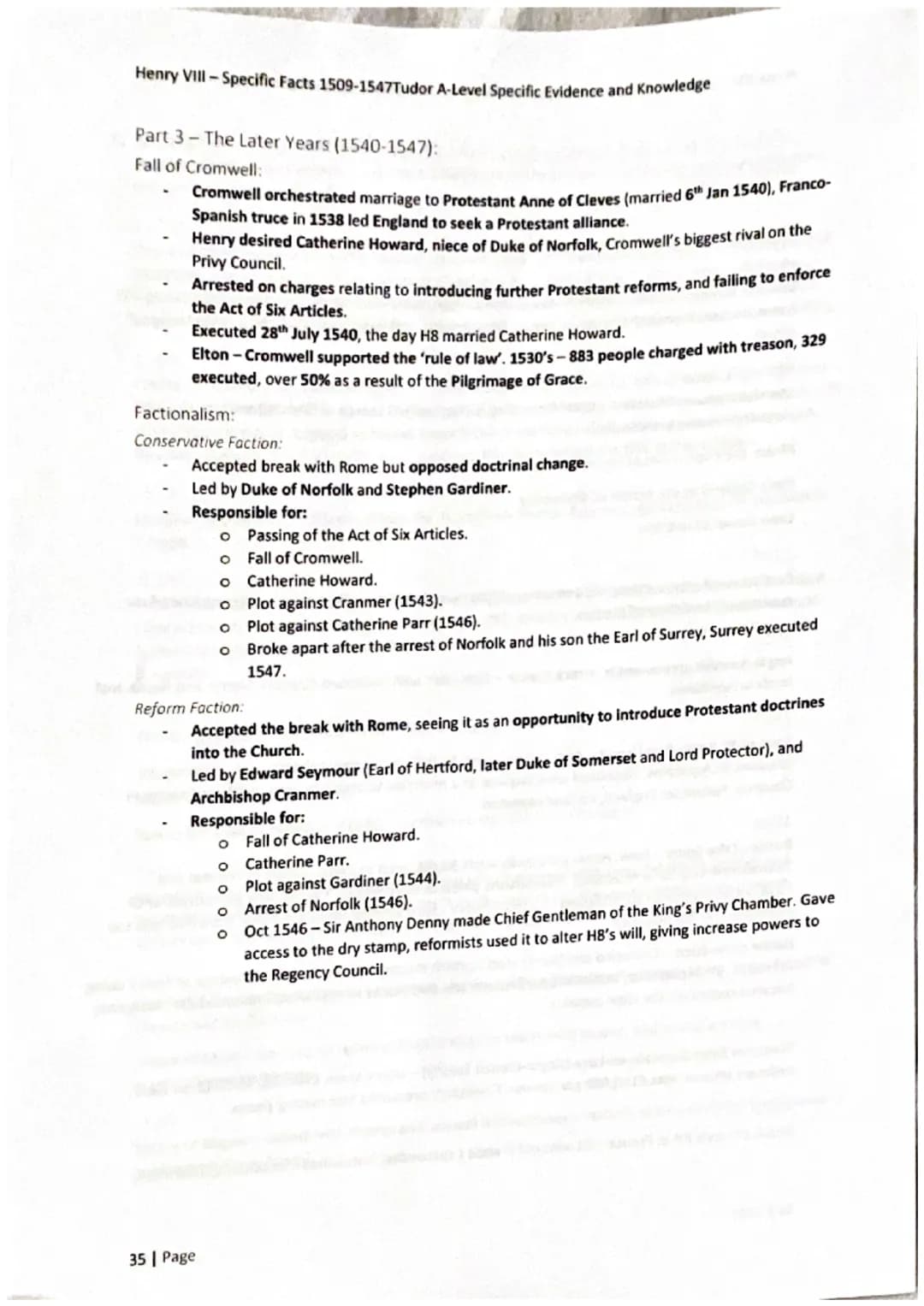 Henry Vill-Specific Facts 1509-1547Tudor A-Level Specific Evidence and Knowledge
29 Page
Henry VIII:
1509-1547 Henry VIII -Specific Facts 15