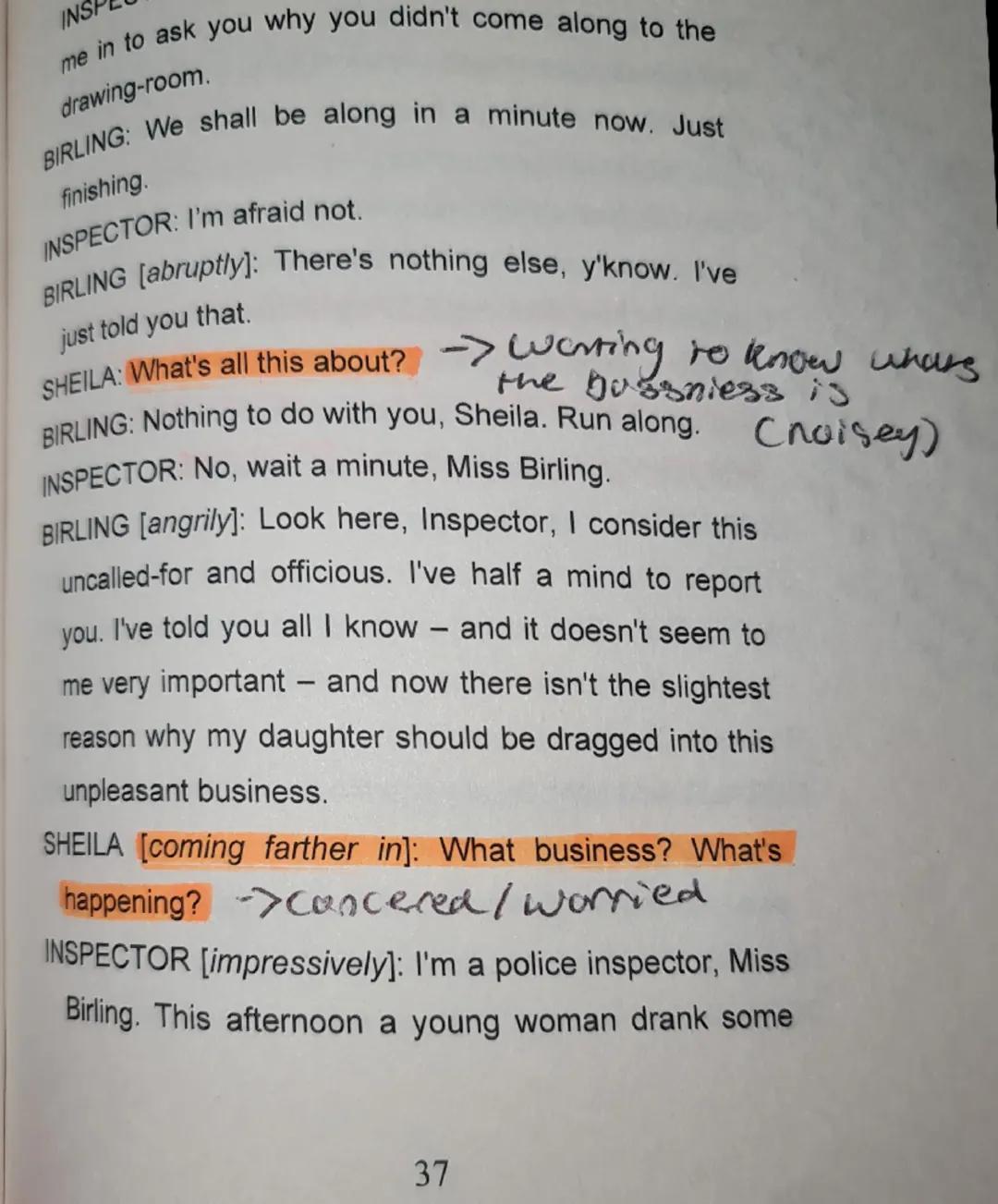 # CHARACTERS

- Arthur Birling
- Sibyl Birling
- Sheila Birling
- Eric Birling
- Edna
- Gerald Croft
- Inspector Goole


Acts

All three Act