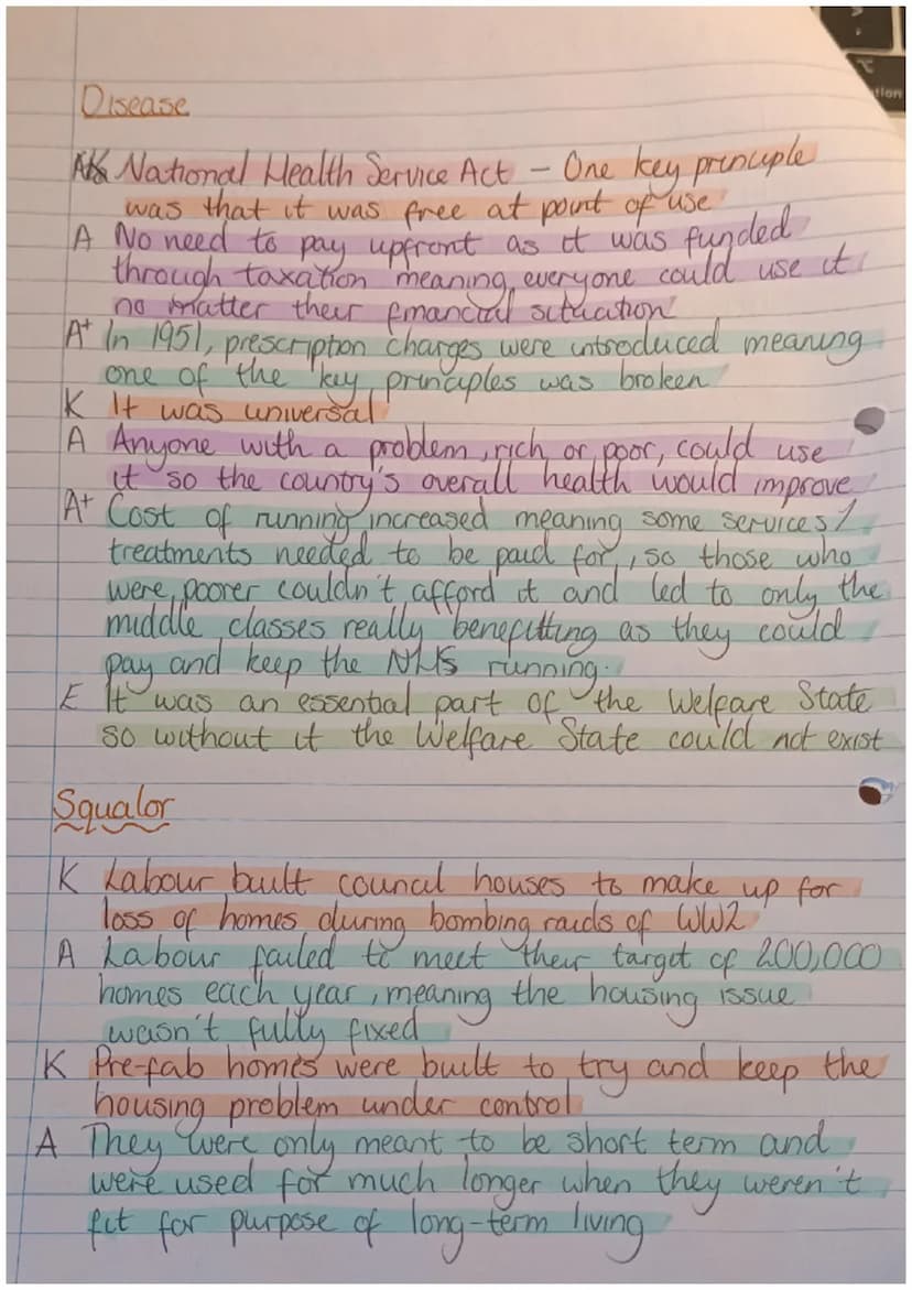 Issue 6 Essay
Q: "The social reforms of the Labour Government 1945-51 failed to deal
effectively with the needs of the people." How valid is