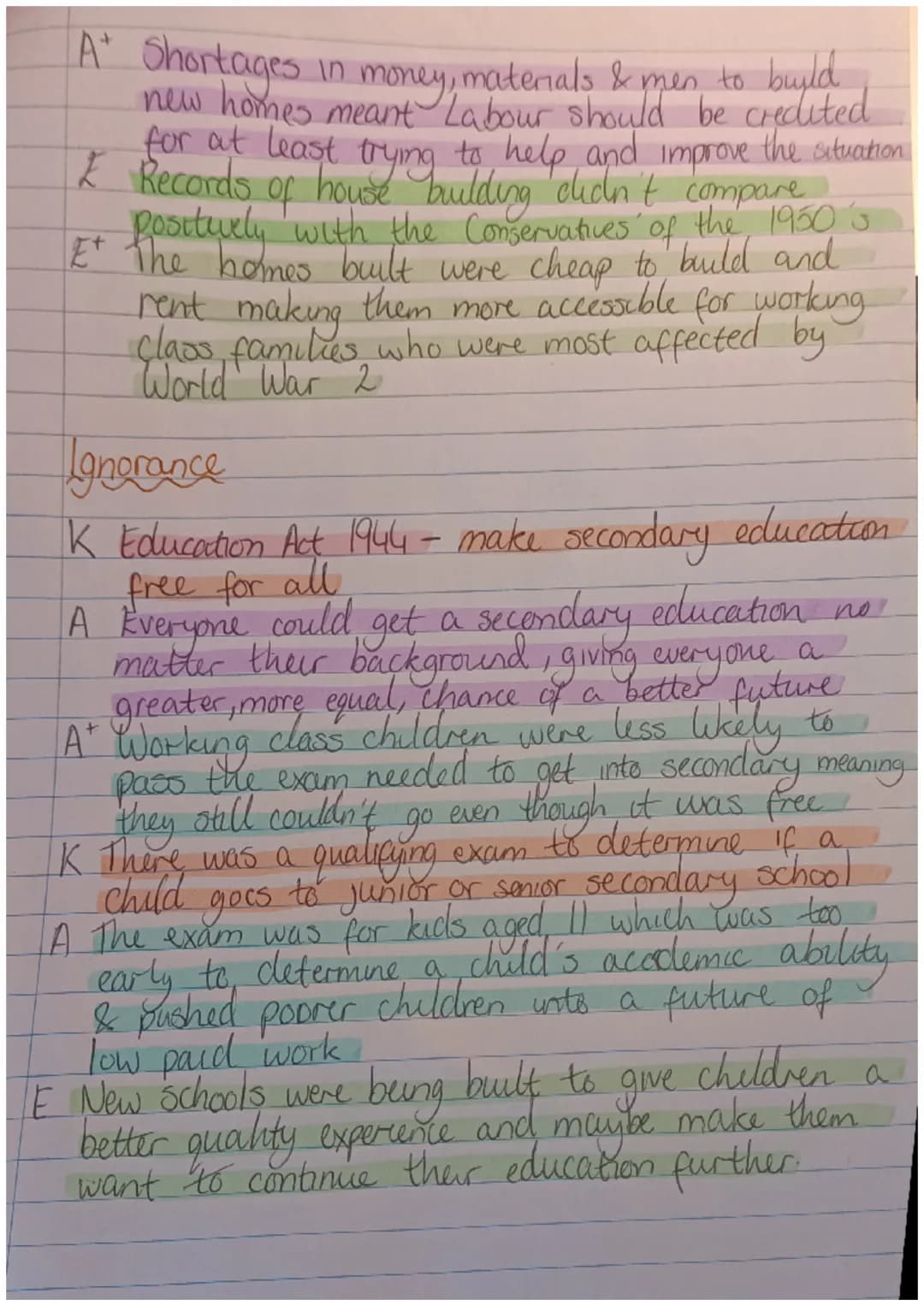 Issue 6 Essay
Q: "The social reforms of the Labour Government 1945-51 failed to deal
effectively with the needs of the people." How valid is