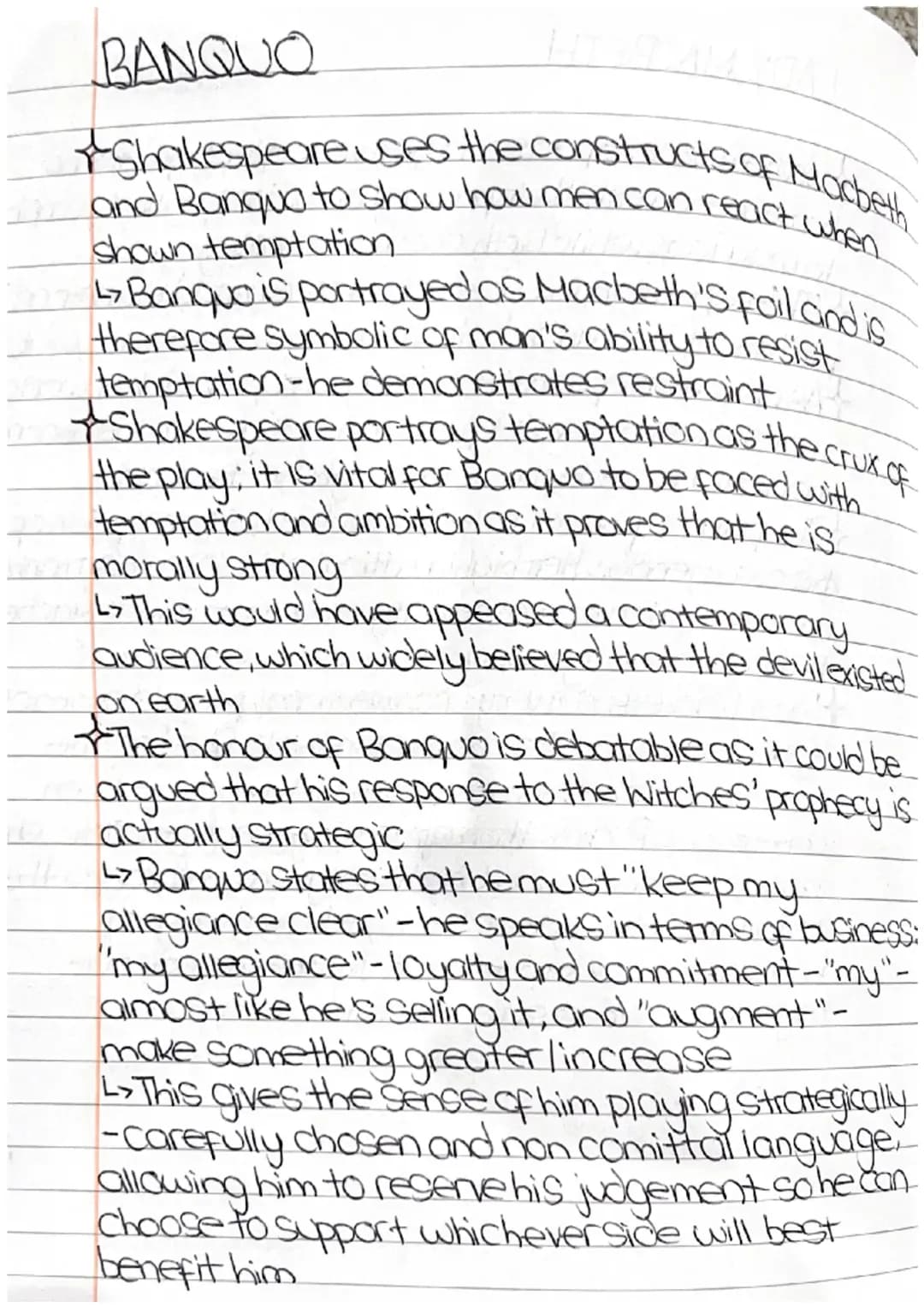 Banquo character analysis grade 9 Macbeth 