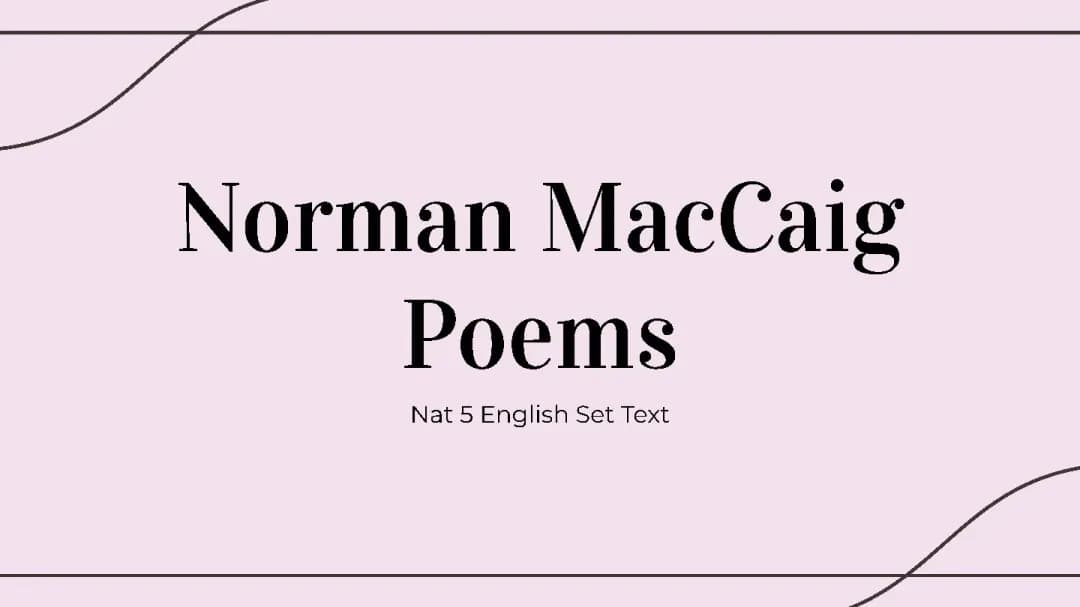 Norman MacCaig Poems, Quiz, and Study Guide
