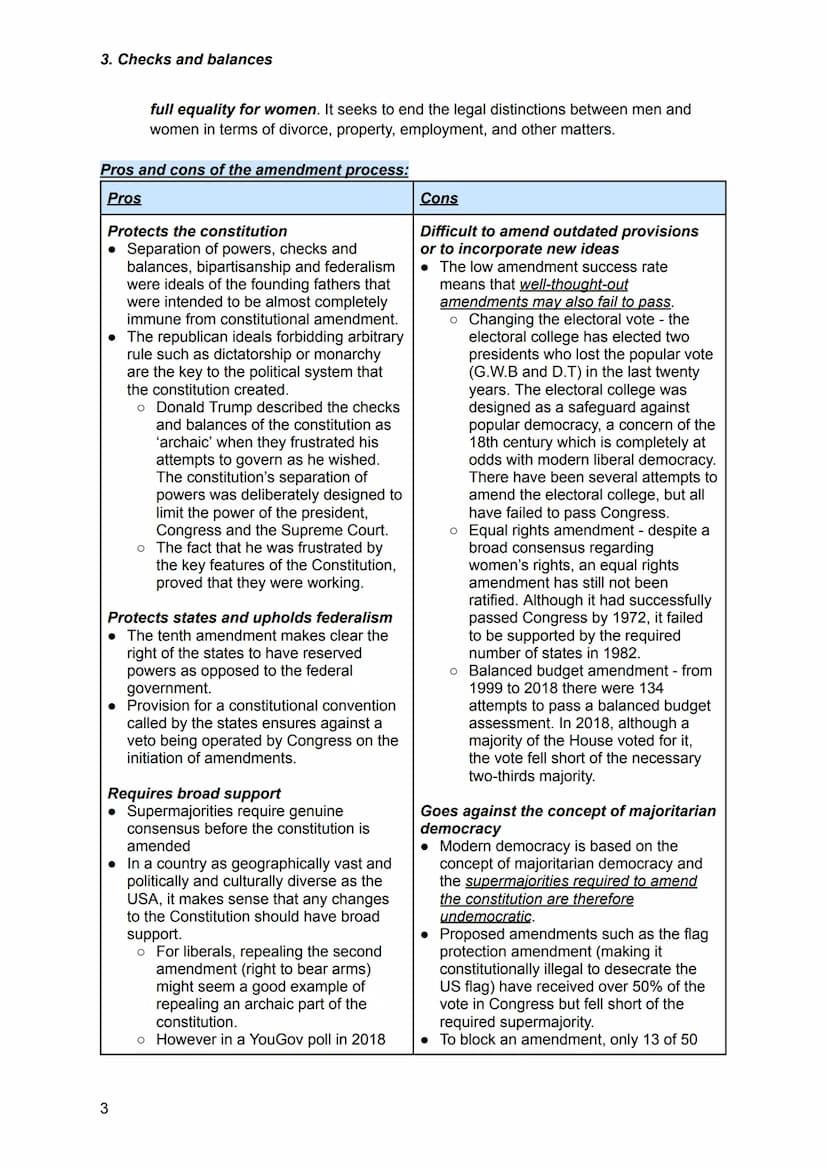3. Checks and balances
Branch that has power
Executive Branch
(president)
Legislative Branch
(Congress)
Judicial Branch (courts)
Legislative