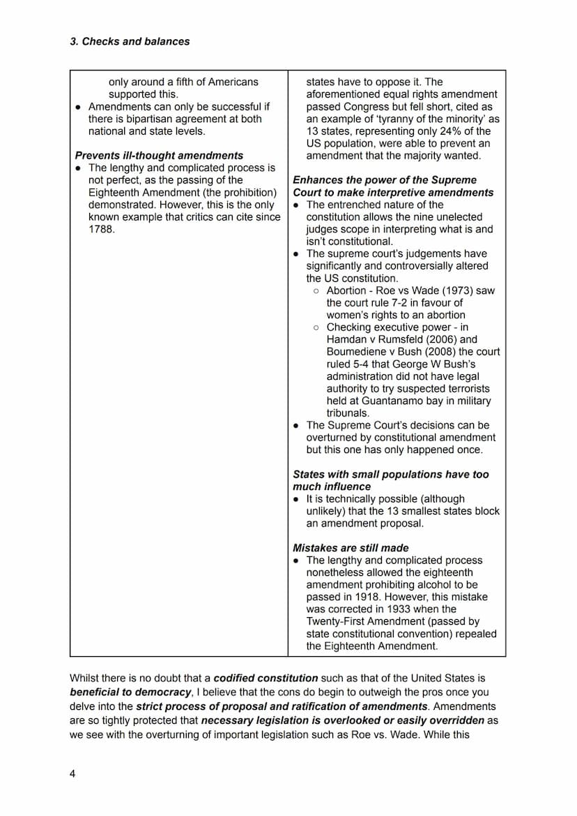 3. Checks and balances
Branch that has power
Executive Branch
(president)
Legislative Branch
(Congress)
Judicial Branch (courts)
Legislative