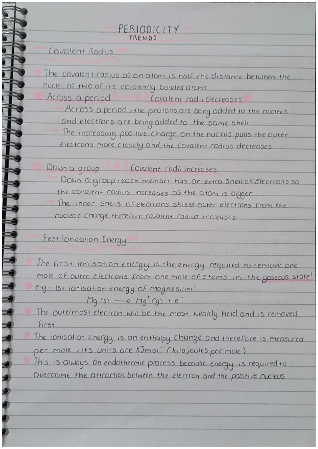 Covalent Radius
PERIODICITY
TRENDS
The covalent radius of an atom is half the distance between the
nuclei of two of its covalently bonded at