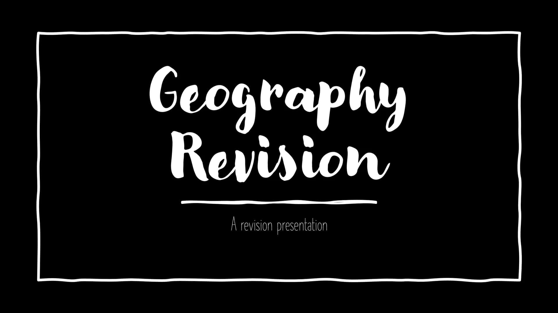 Geography
Revision
A revision presentation Erosional processes
●
Solution is the dissolving of rocks such as chalk or limestone
Attrition - 