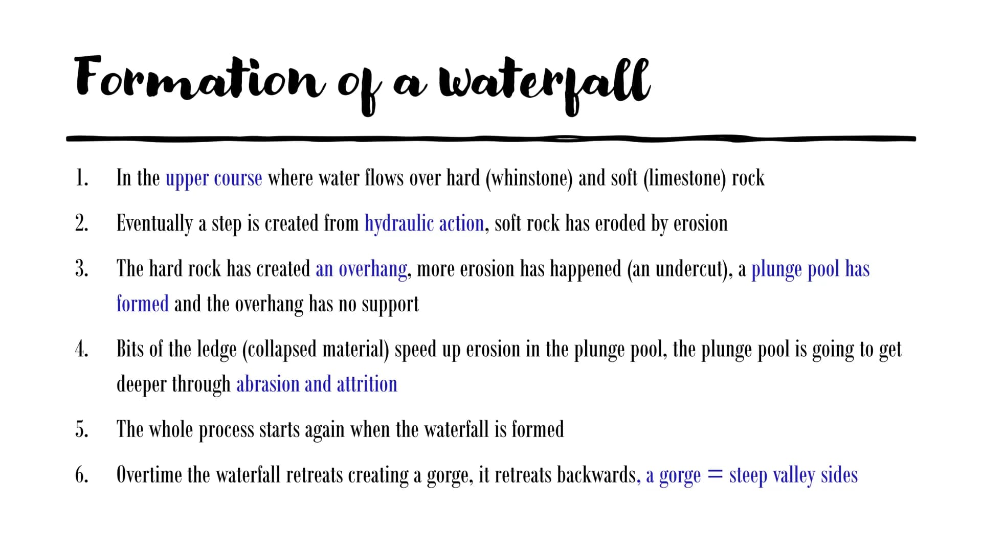 Geography
Revision
A revision presentation Erosional processes
●
Solution is the dissolving of rocks such as chalk or limestone
Attrition - 