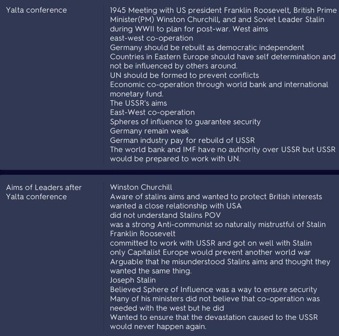 Cold war- Yalta and Potsdam conference