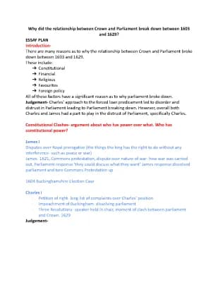 Know Why did the relationship between Crown and Parliament break down between 1603 and 1629? thumbnail