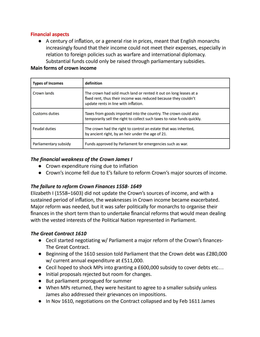 Why did the relationship between Crown and Parliament break down between 1603
and 1629?
ESSAY PLAN
Introduction-
There are many reasons as t