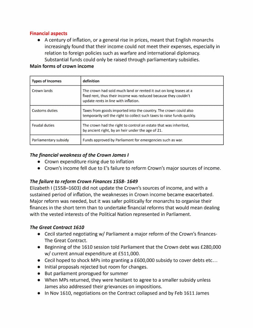 Why did the relationship between Crown and Parliament break down between 1603
and 1629?
ESSAY PLAN
Introduction-
There are many reasons as t