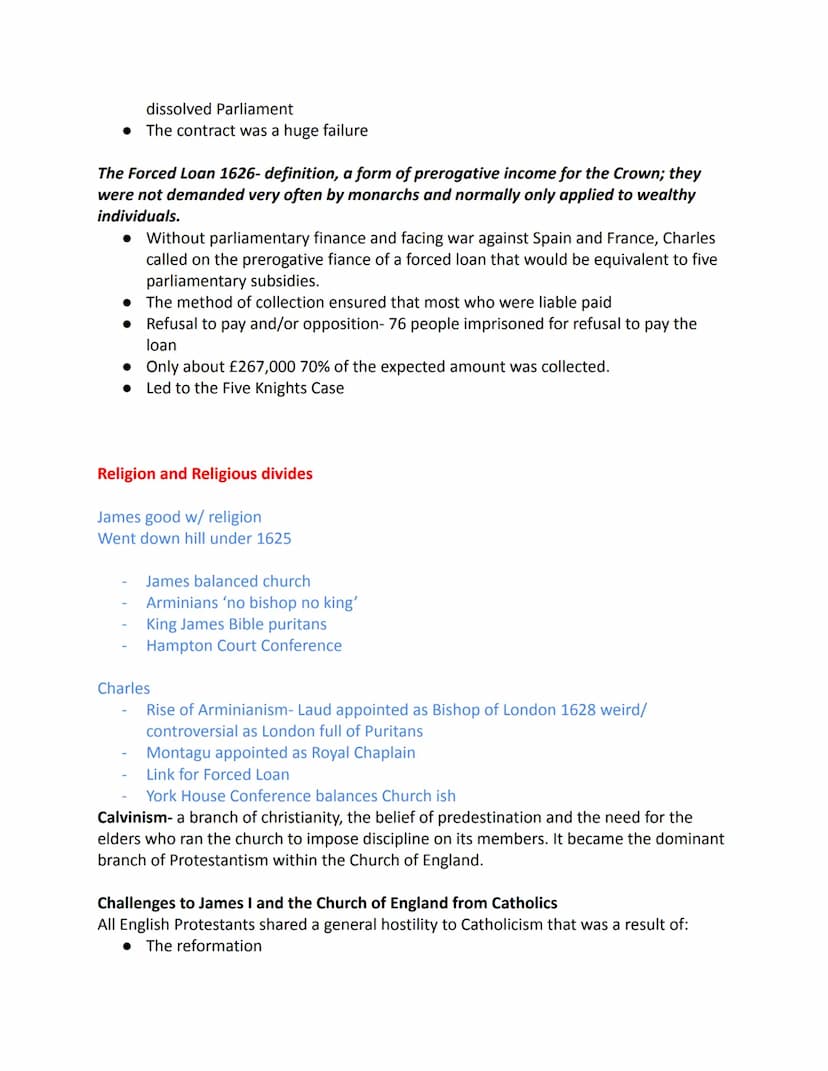 Why did the relationship between Crown and Parliament break down between 1603
and 1629?
ESSAY PLAN
Introduction-
There are many reasons as t