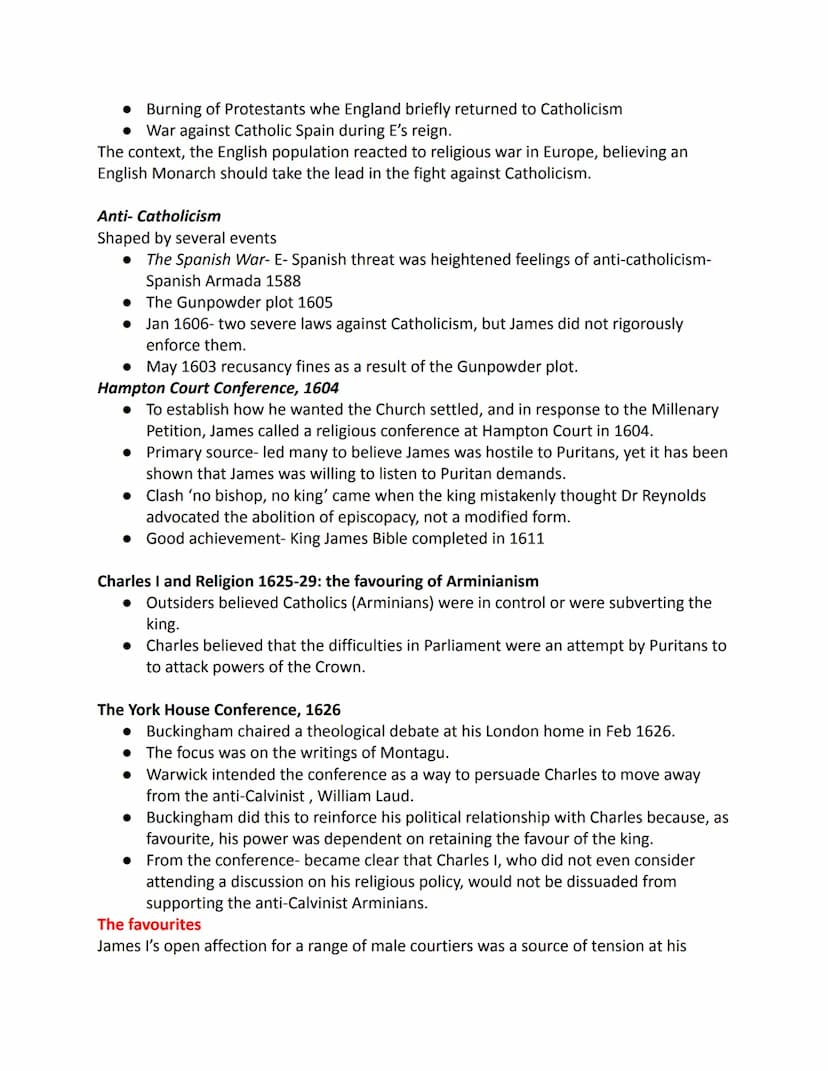 Why did the relationship between Crown and Parliament break down between 1603
and 1629?
ESSAY PLAN
Introduction-
There are many reasons as t