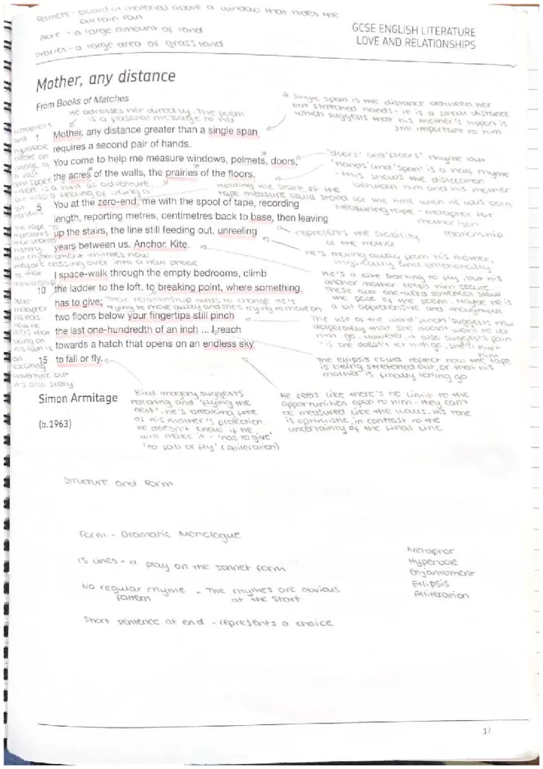 Simon Armitage's Poem Adventure: Mother Any Distance for GCSE