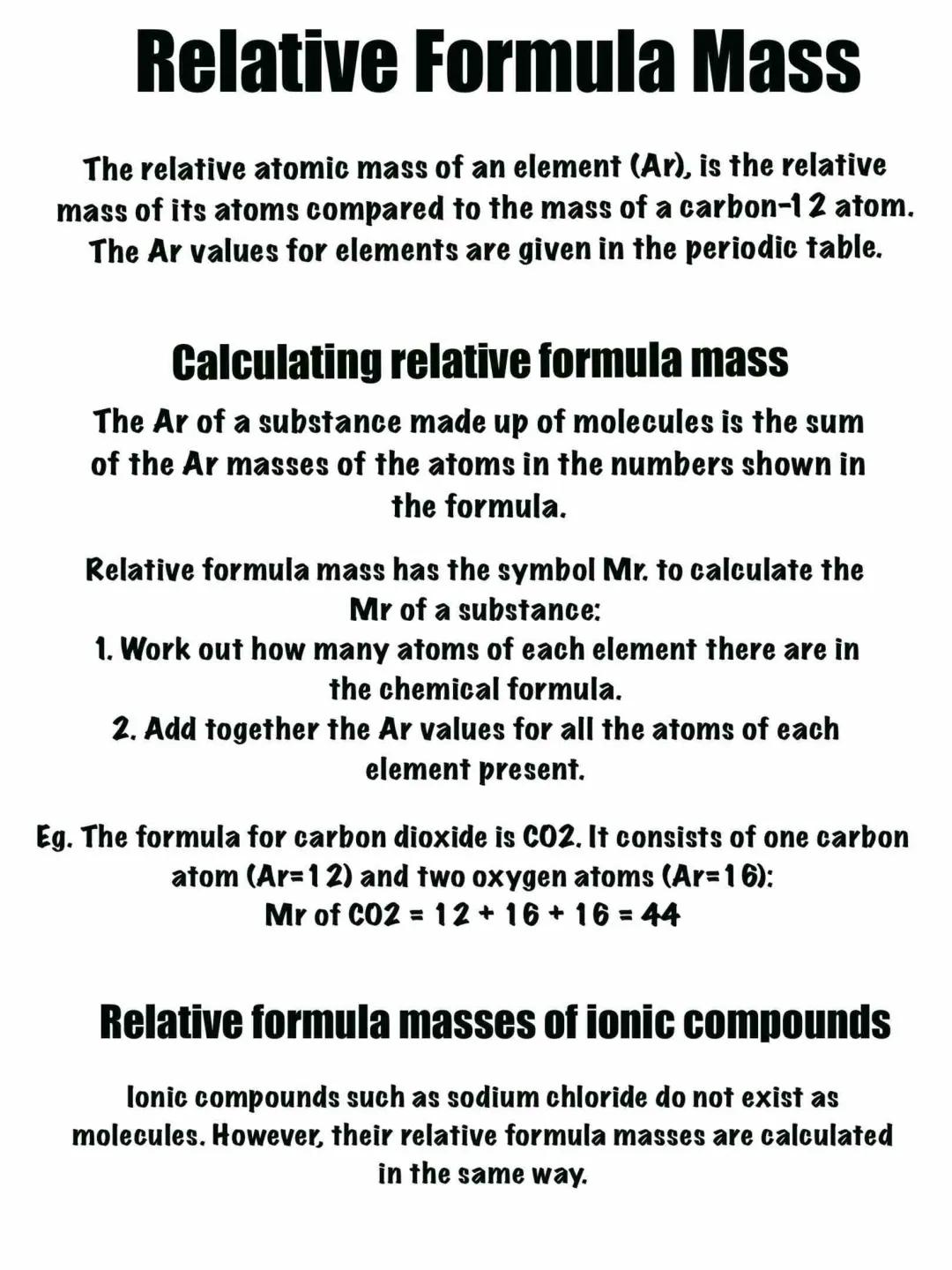 Relative Formula Mass