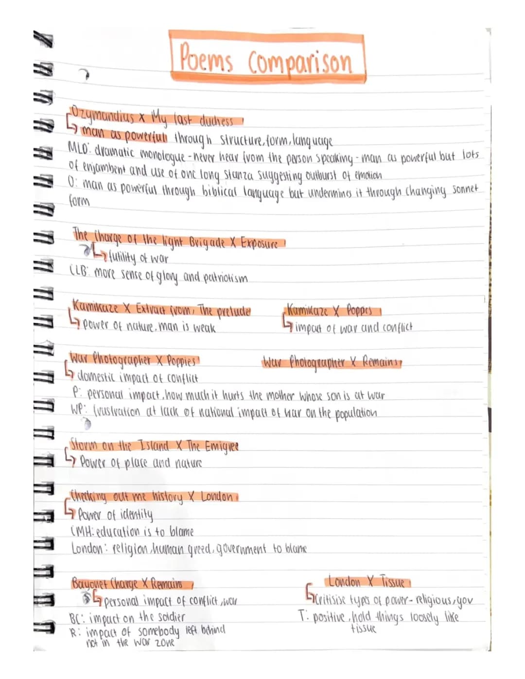  Poems Comparisons