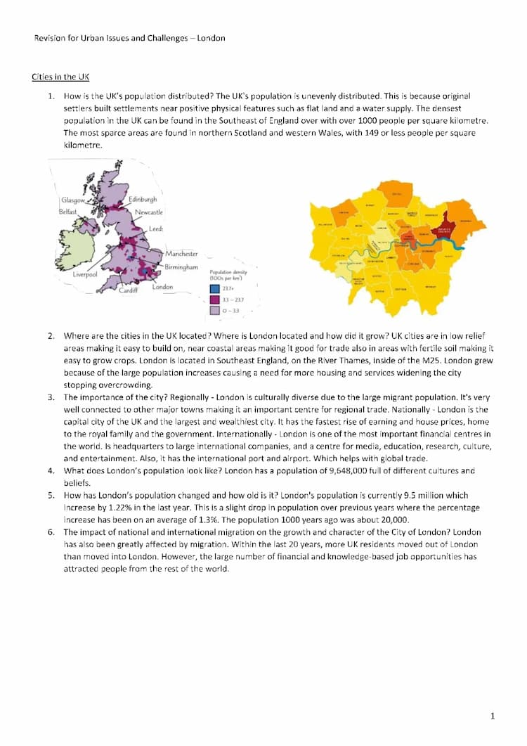 Know Urban Issues and Challenges - London revision thumbnail