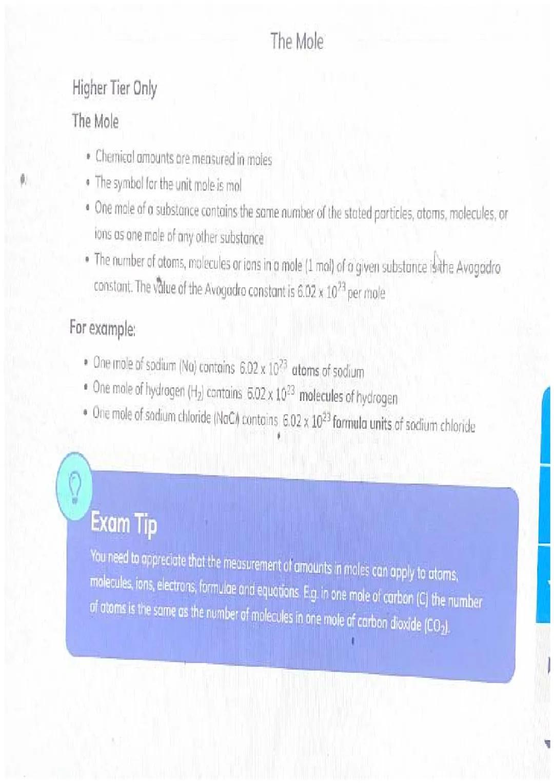 quantitative chemistry - moles 