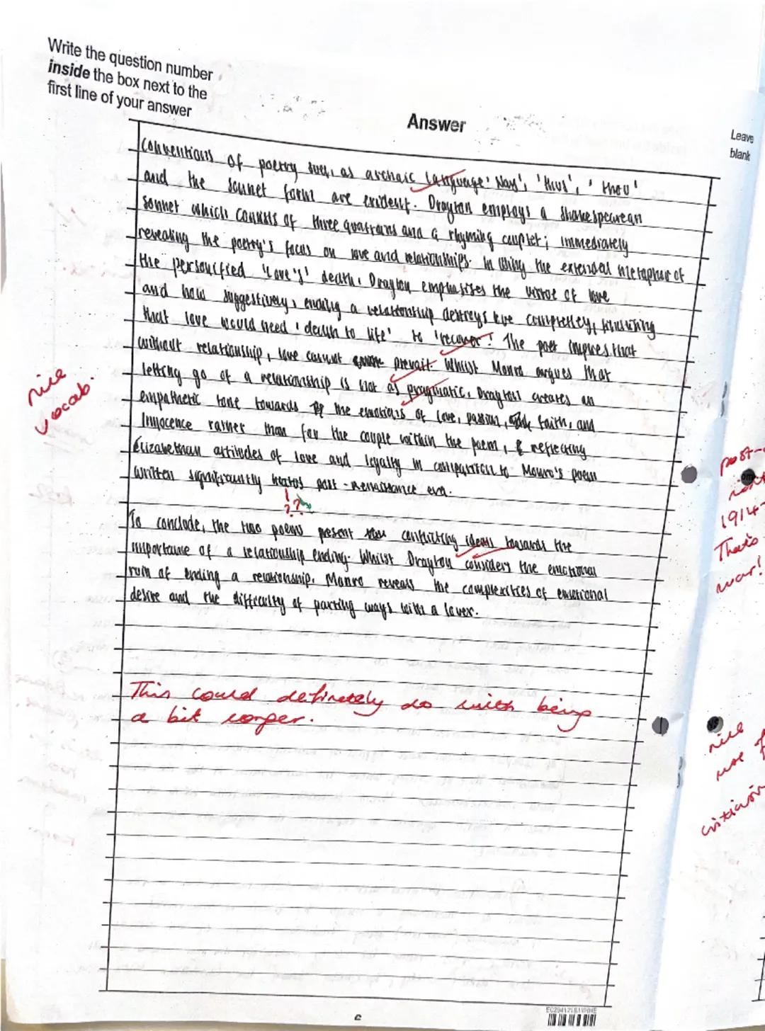 Student's evaluation:
What went well? Strongest question/Weakest question? What do I need to do to
improve by the real exams?
Y13 PPE Jan 20