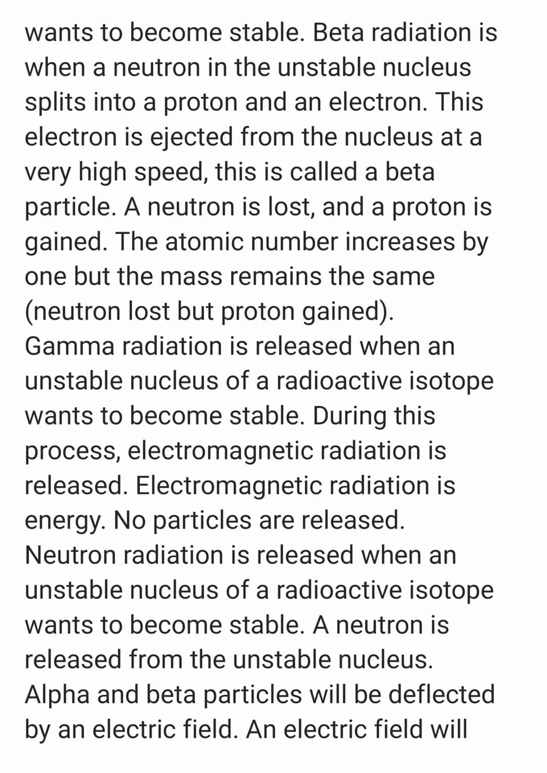 Paper 1:
Atomic structure and Radioactivity:
Atomic particles:
A proton has a positive charge with a
mass of 1.
A neutron is neutral so has 