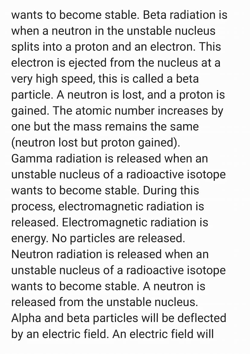 Paper 1:
Atomic structure and Radioactivity:
Atomic particles:
A proton has a positive charge with a
mass of 1.
A neutron is neutral so has 