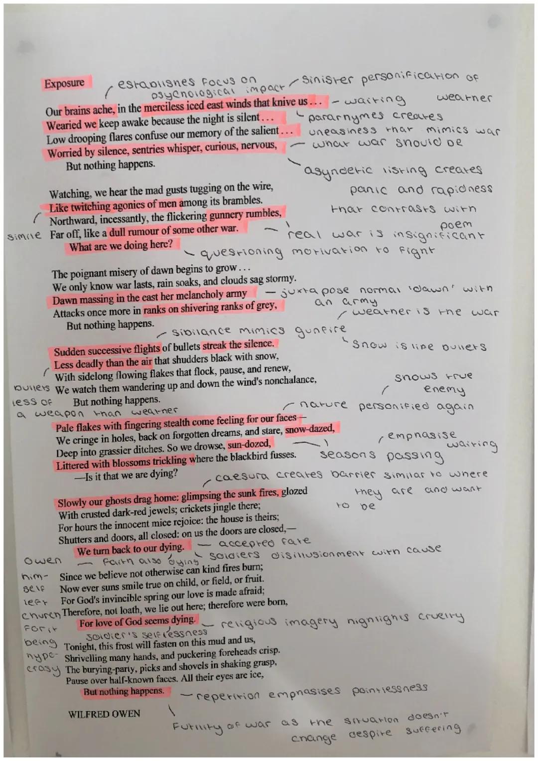 Exposure

establishes on,
wearner
psychological impact / Sinister personification of
Our brains ache, in the merciless iced east winds that 