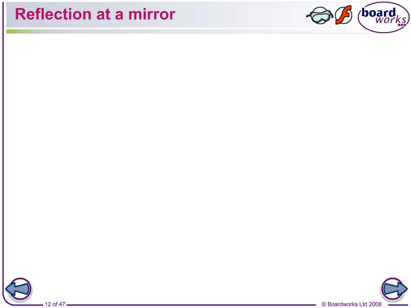 F
FLASH
ENABLED
KS3 Science
Light
Indicates a Flash activity.
Indicates a virtual experiment.
1 of 47
board,
works
Indicates an accompanying