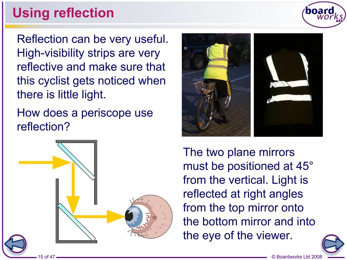 F
FLASH
ENABLED
KS3 Science
Light
Indicates a Flash activity.
Indicates a virtual experiment.
1 of 47
board,
works
Indicates an accompanying