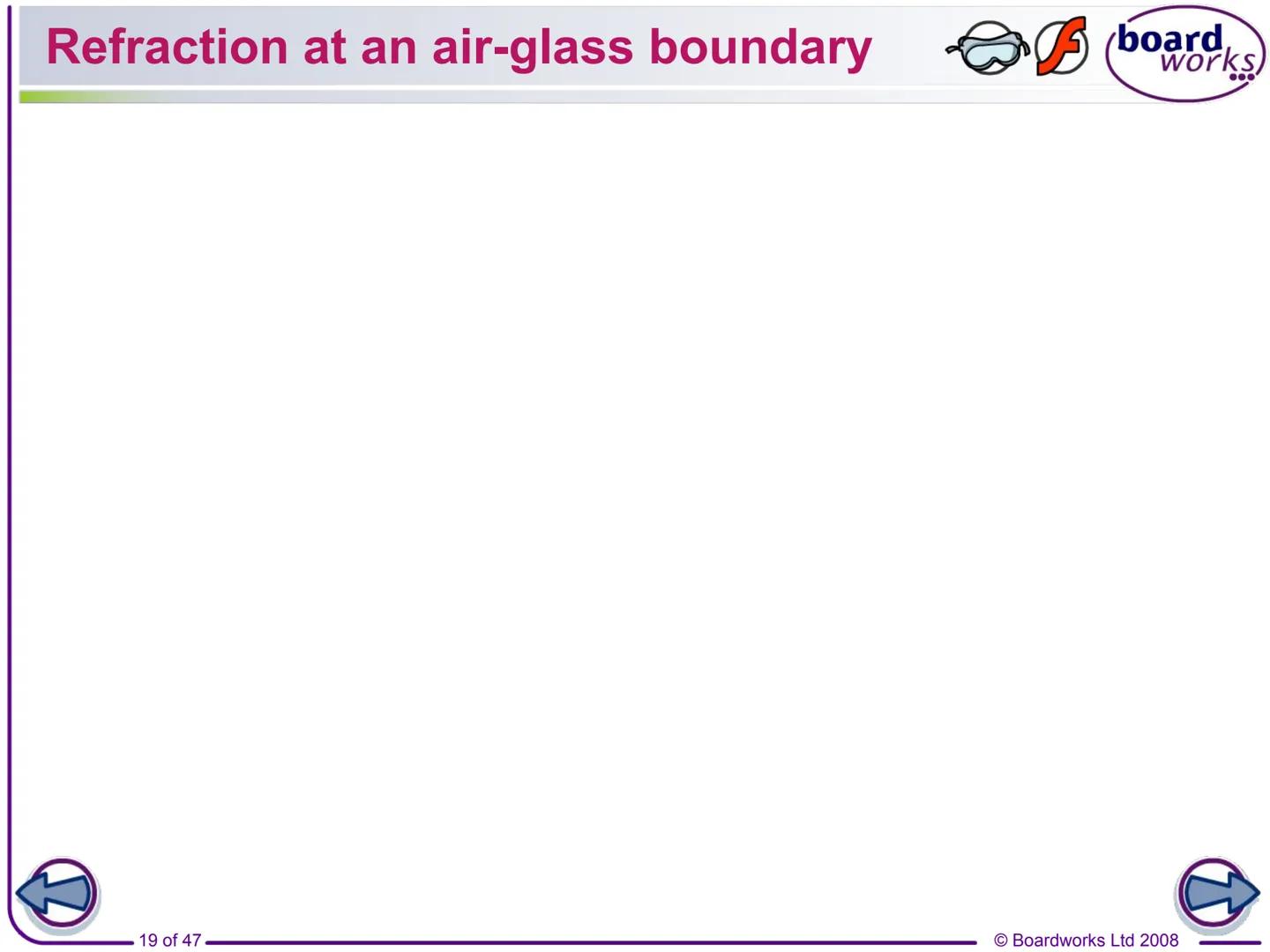 F
FLASH
ENABLED
KS3 Science
Light
Indicates a Flash activity.
Indicates a virtual experiment.
1 of 47
board,
works
Indicates an accompanying