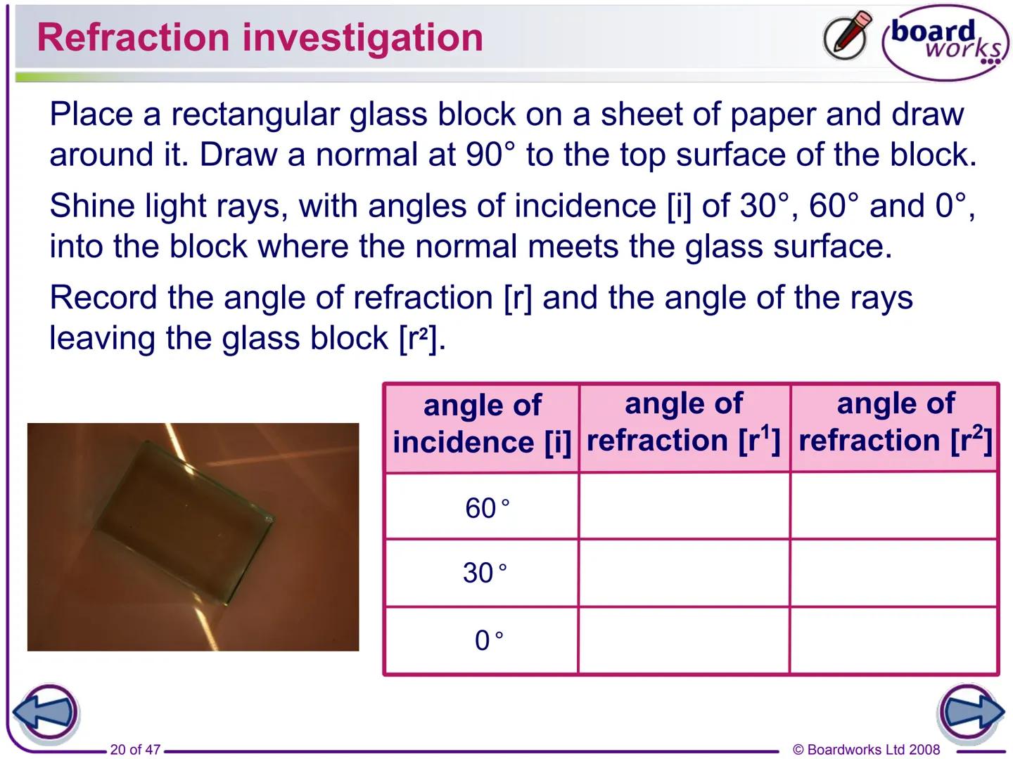 F
FLASH
ENABLED
KS3 Science
Light
Indicates a Flash activity.
Indicates a virtual experiment.
1 of 47
board,
works
Indicates an accompanying