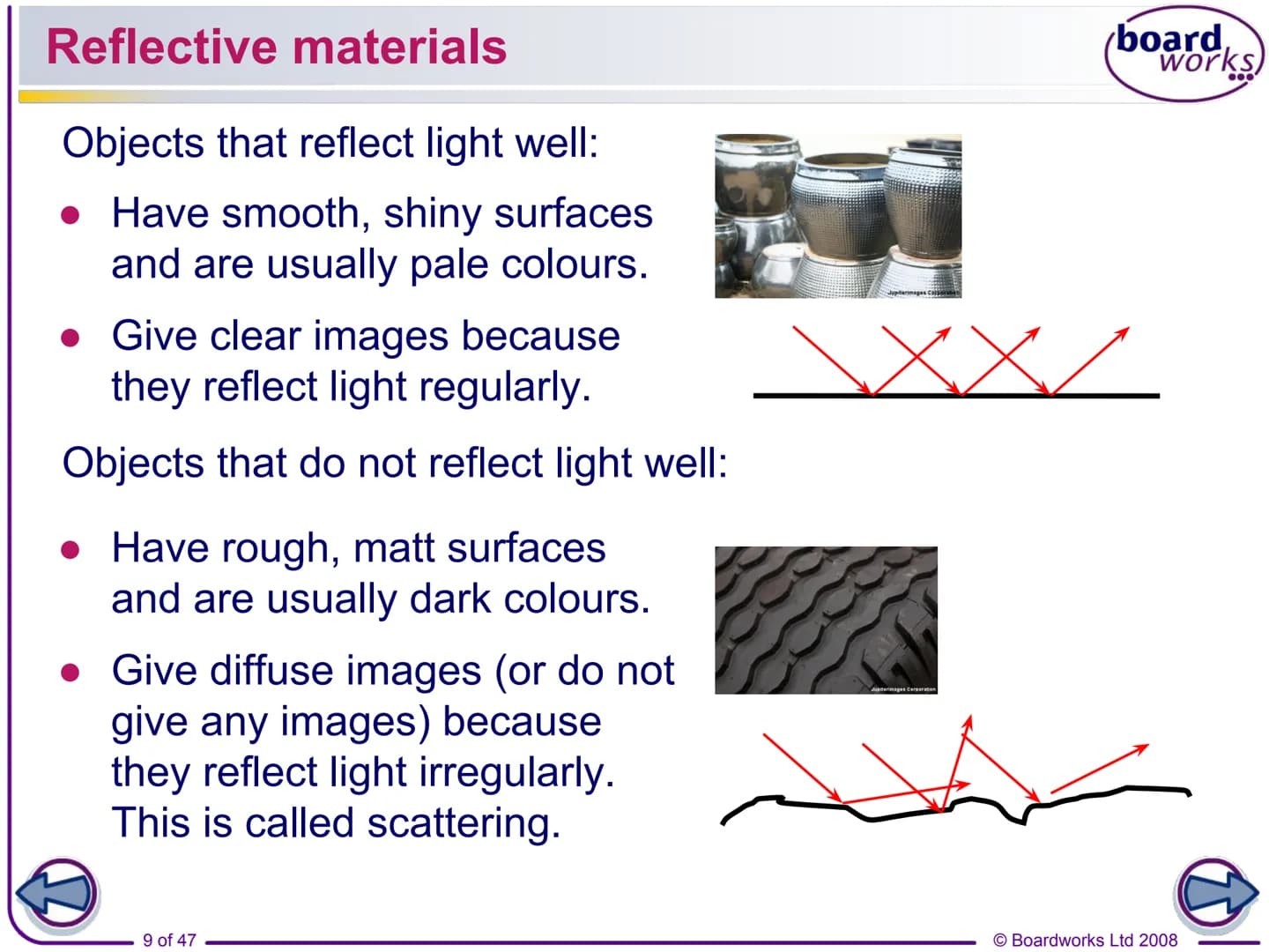 F
FLASH
ENABLED
KS3 Science
Light
Indicates a Flash activity.
Indicates a virtual experiment.
1 of 47
board,
works
Indicates an accompanying