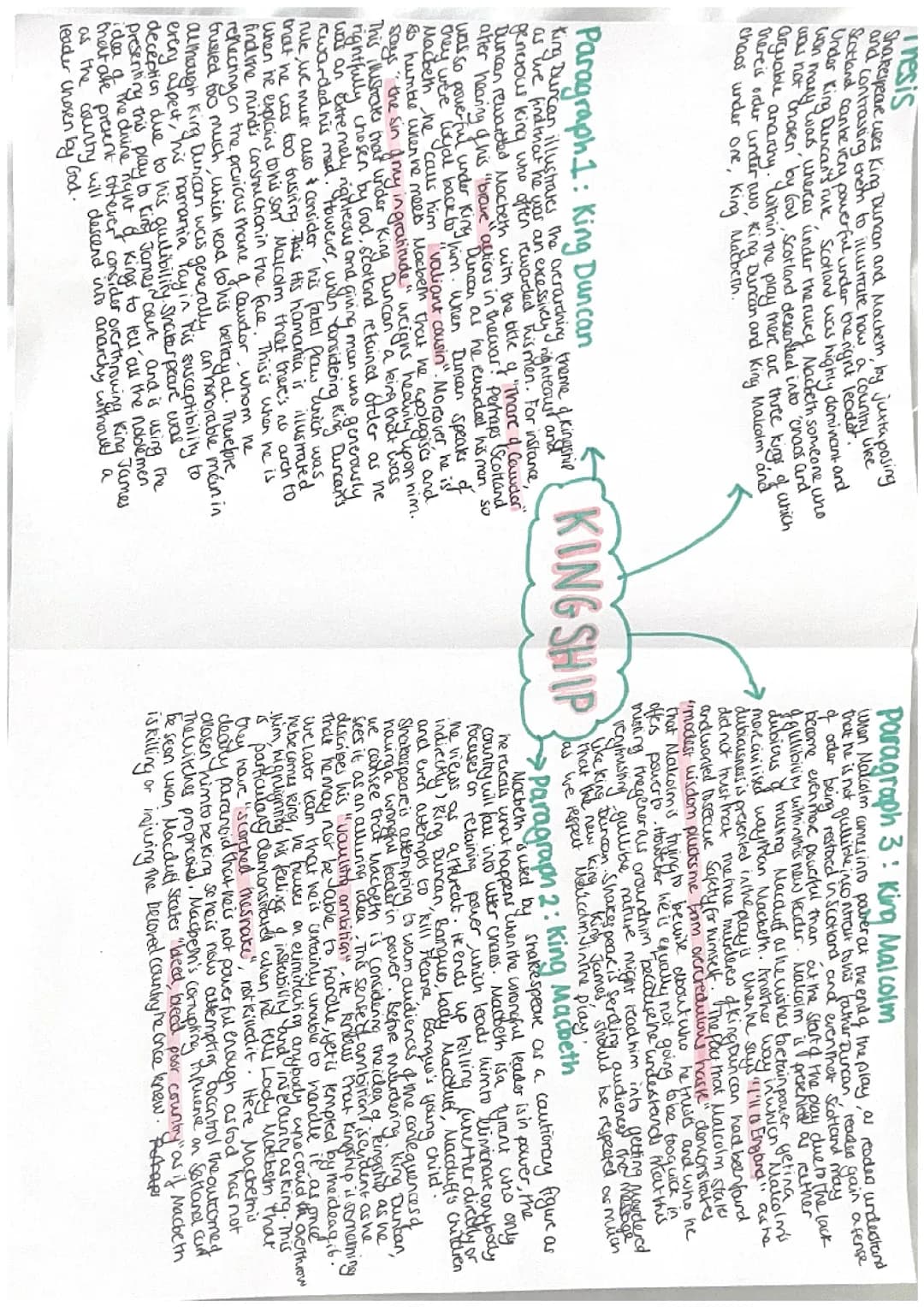 Kingship Macbeth Essay Plan