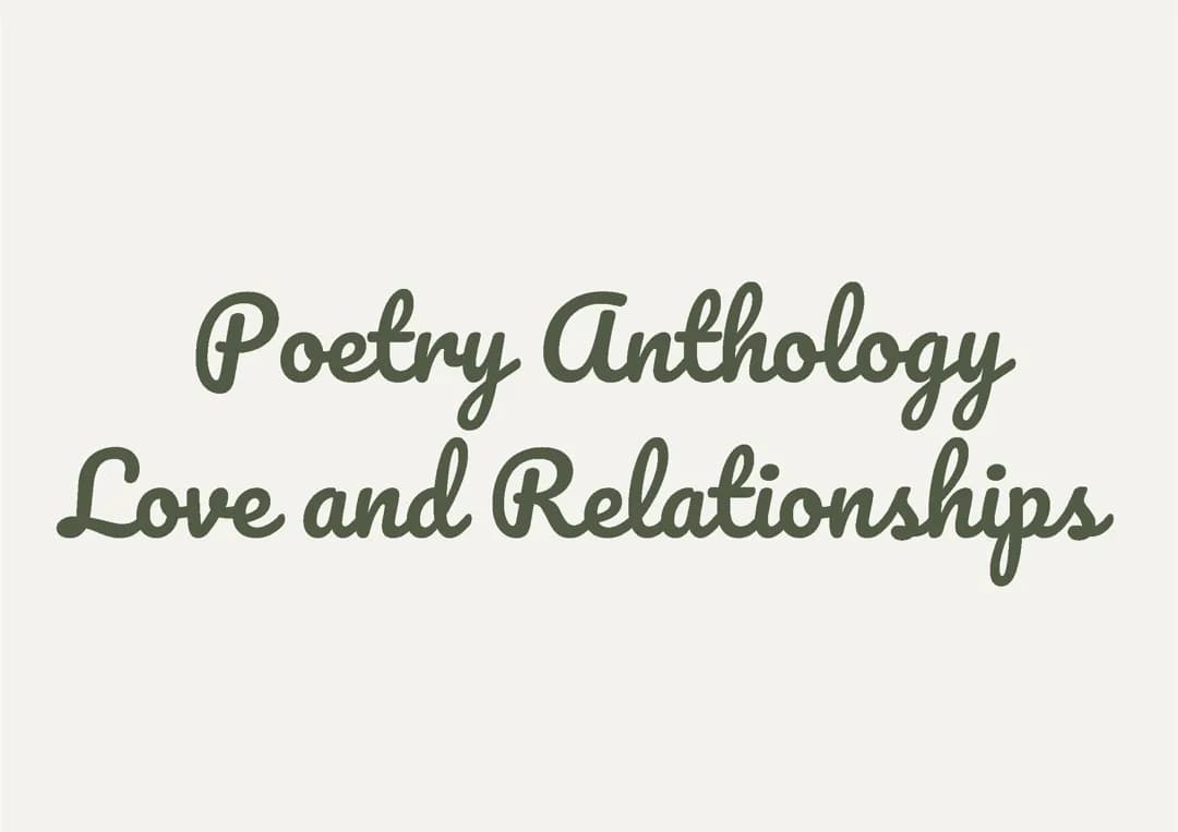Love and Relationships (Analysis)