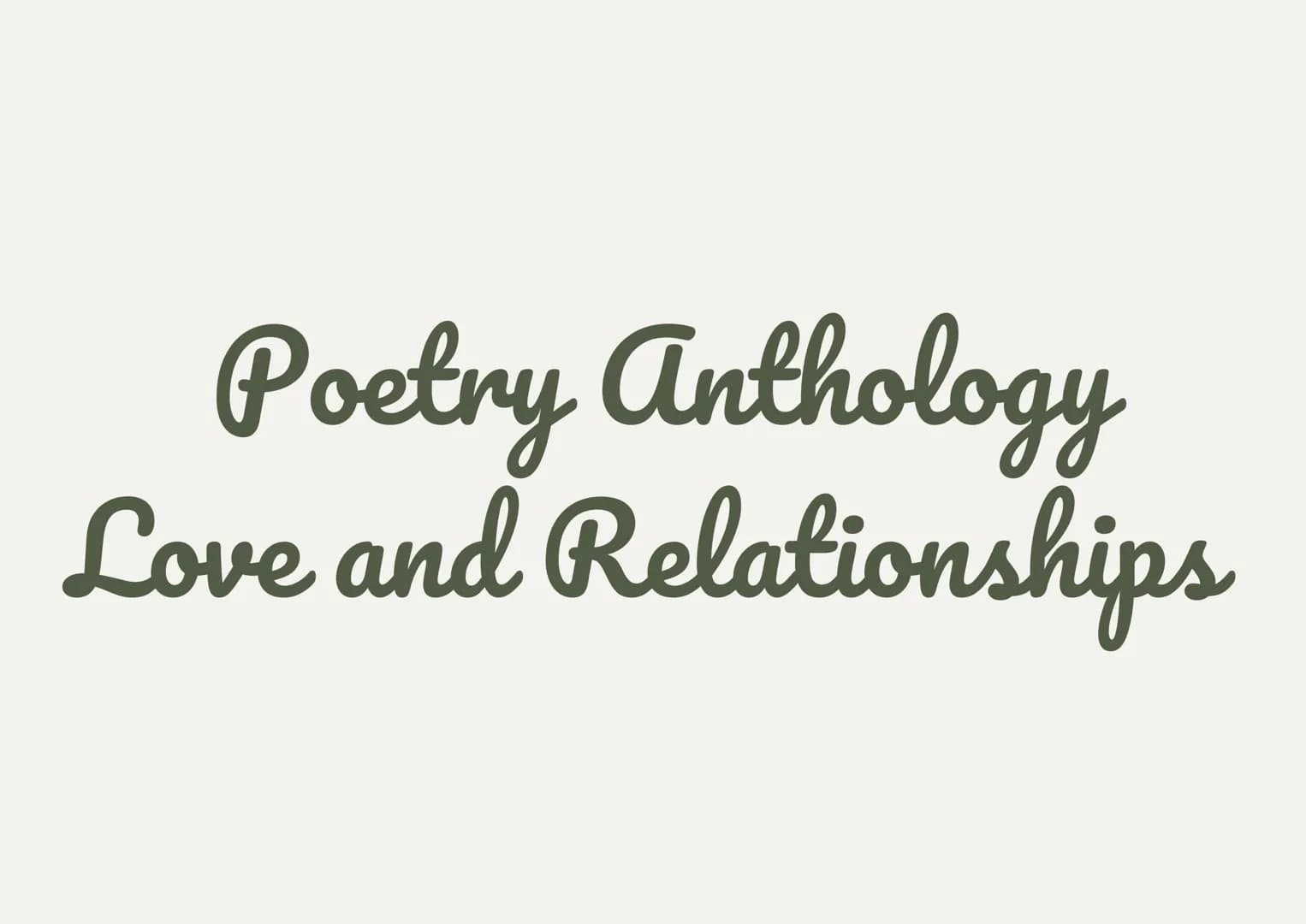 Poetry Anthology
Love and Relationships It was
When We Two
Parted
ANALYSIS
& painful, they
are no
longer going to be attached
Context:
Lord 