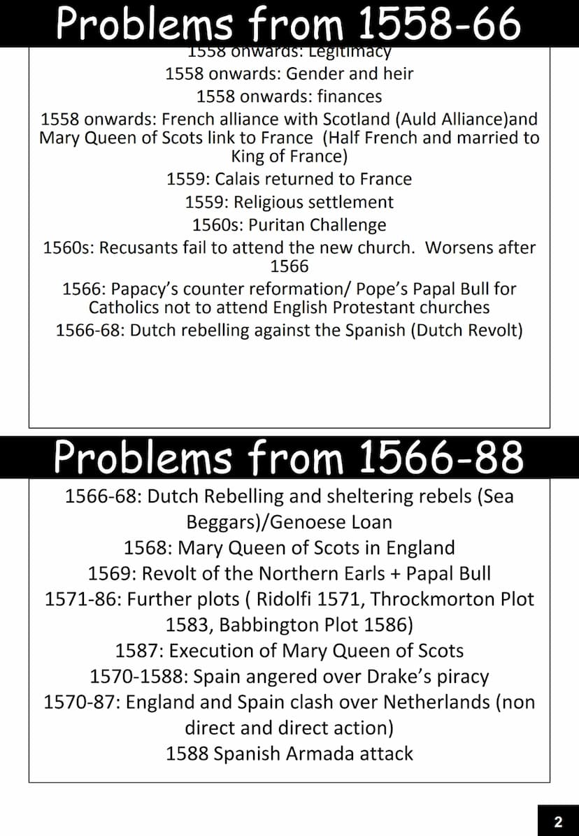 GCSE History
Elizabethan Age, 1558-1603
Name:
Revision guide Queen Elizabeth I
King Philip II
Pope Pius V
Mary, Queen of Scots
Mary of Guise