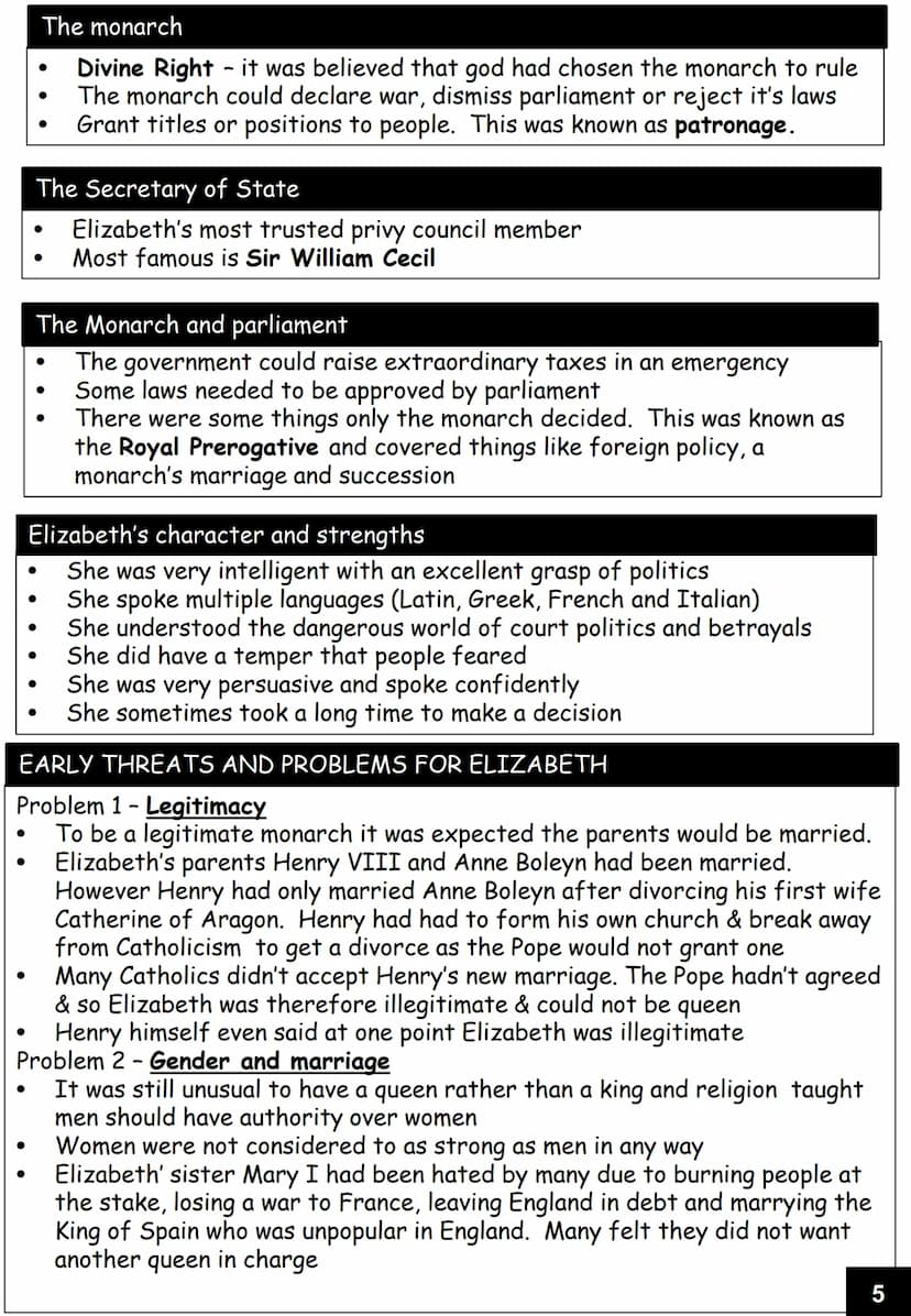 GCSE History
Elizabethan Age, 1558-1603
Name:
Revision guide Queen Elizabeth I
King Philip II
Pope Pius V
Mary, Queen of Scots
Mary of Guise