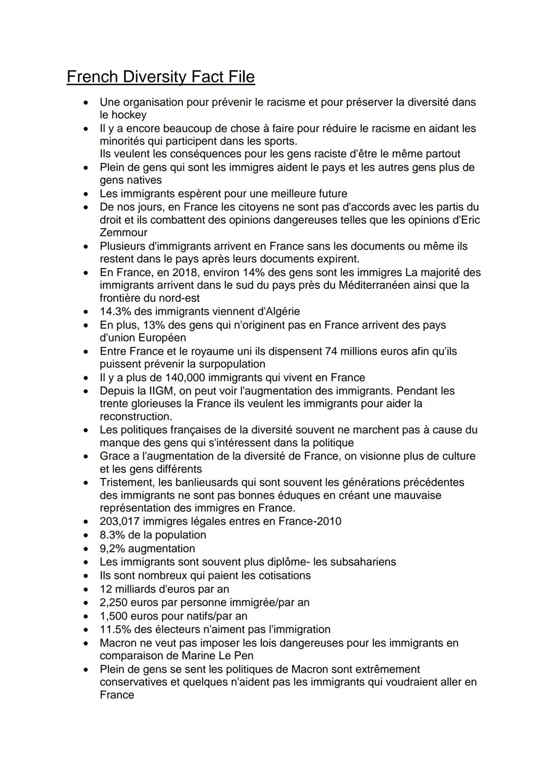 French Diversity Factfile