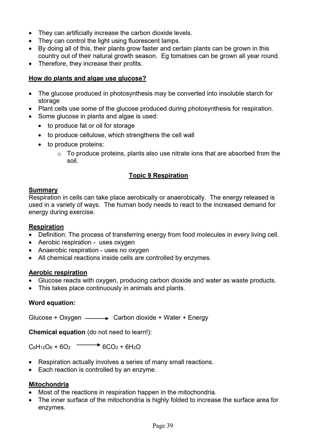 blogy
AQA
GCSE Biology
Paper 1
Summary Notes
Page 1 Summary
All living things are made up of cells. The structures of different types of cel