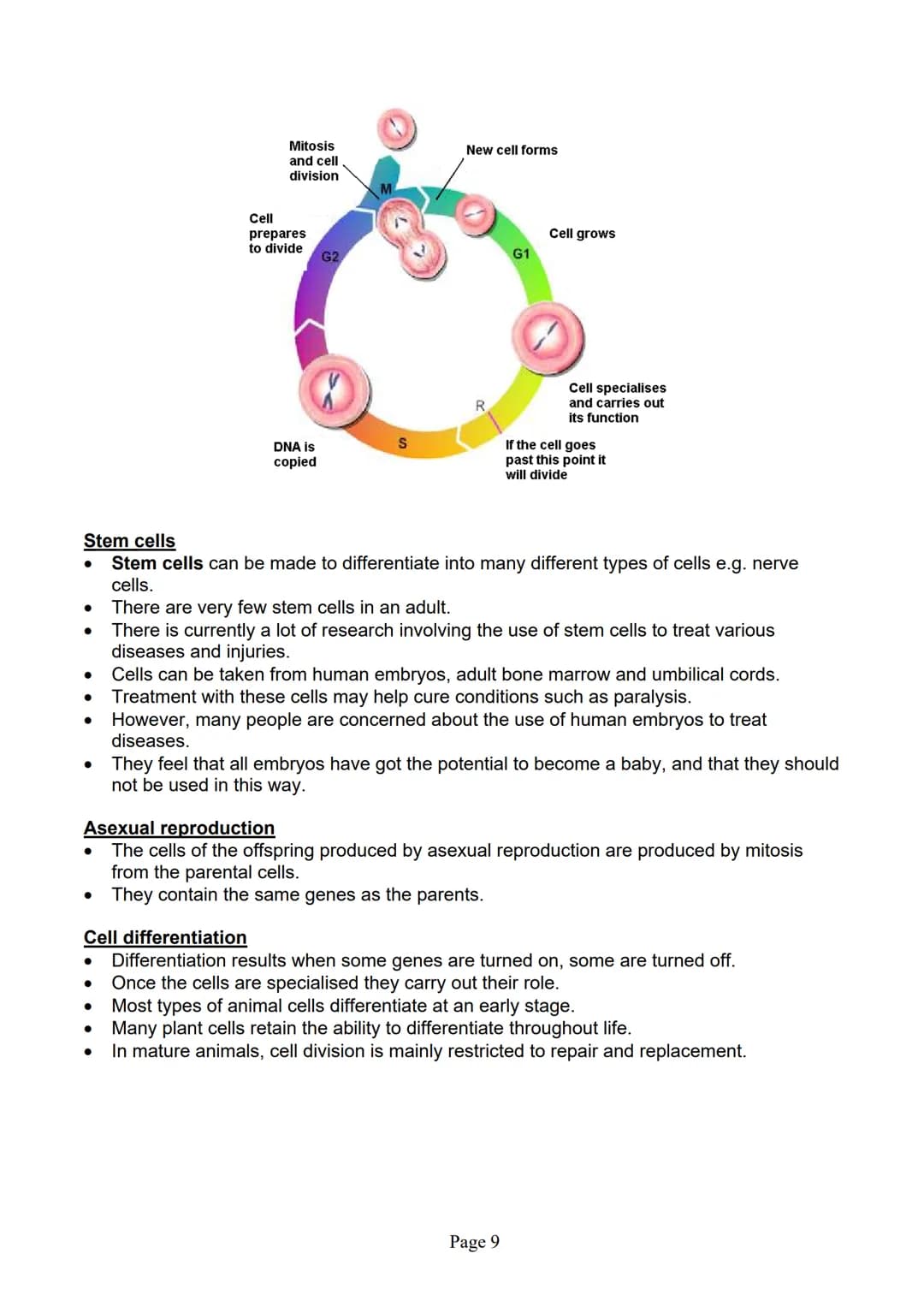 blogy
AQA
GCSE Biology
Paper 1
Summary Notes
Page 1 Summary
All living things are made up of cells. The structures of different types of cel