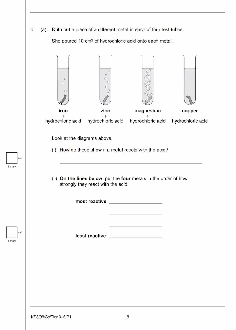 Sc
KEY STAGE
3
TIER
3-6
2008
Science test
Paper 1
First name
Last name
School
Remember
■
■ Try to answer all of the questions.
The number of