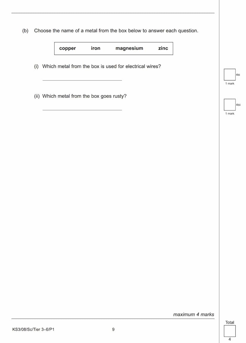 Sc
KEY STAGE
3
TIER
3-6
2008
Science test
Paper 1
First name
Last name
School
Remember
■
■ Try to answer all of the questions.
The number of