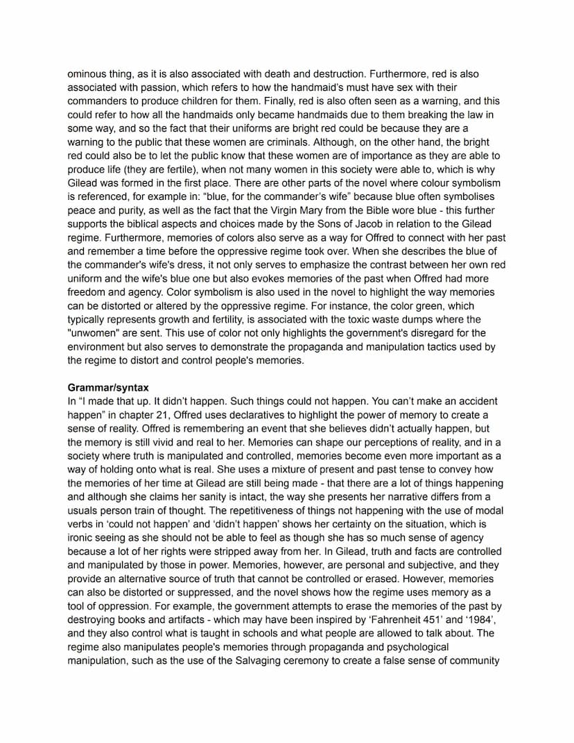 Explore the significance of memories in the novel. You should consider:
The presentation of memories in the extract below and at different p
