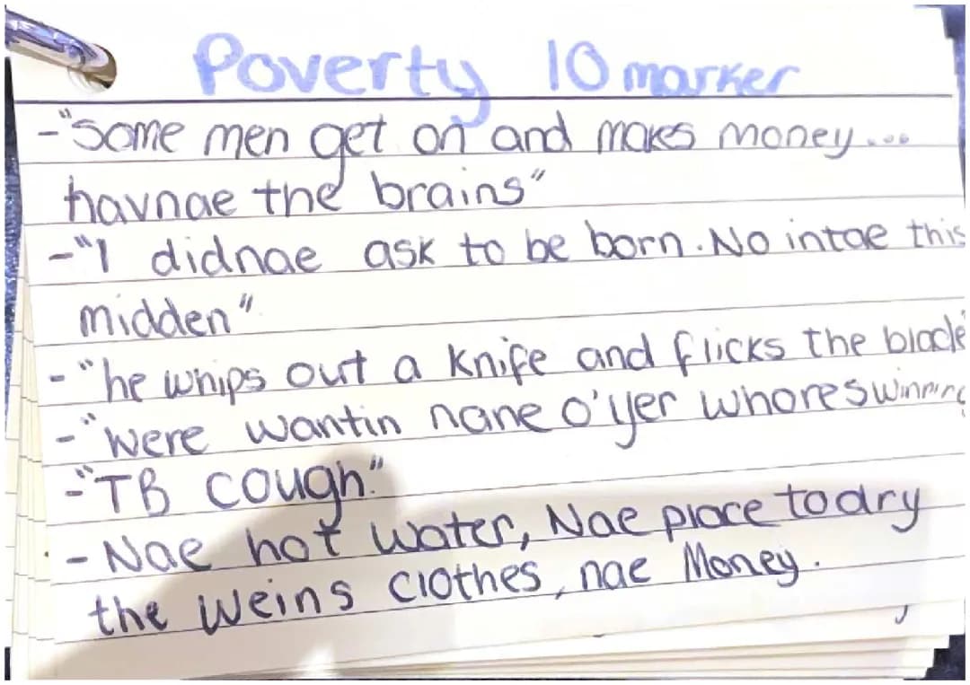 English Men Should Weep Quotes for 10 Marker: Poverty, Gender, and Conflict
